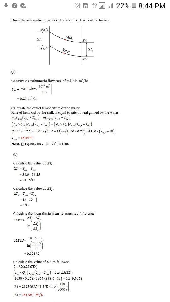 In a dairy operation, milk at a flow rate of 250 L/h and a cow-body temperature of-example-1