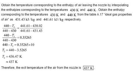 Air at 620 kPa and 500 K enters an adiabatic nozzle that has an inlet-to-exit area-example-2