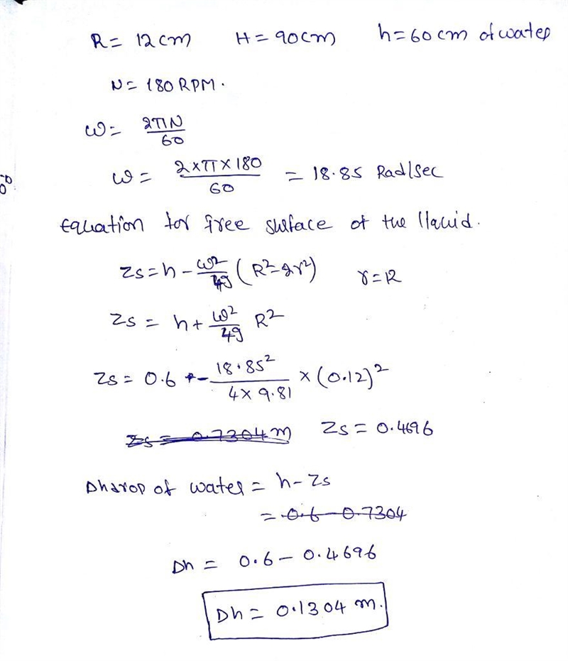 A 14-cm-radius, 90-cm-high vertical cylindrical container is partially filled with-example-1