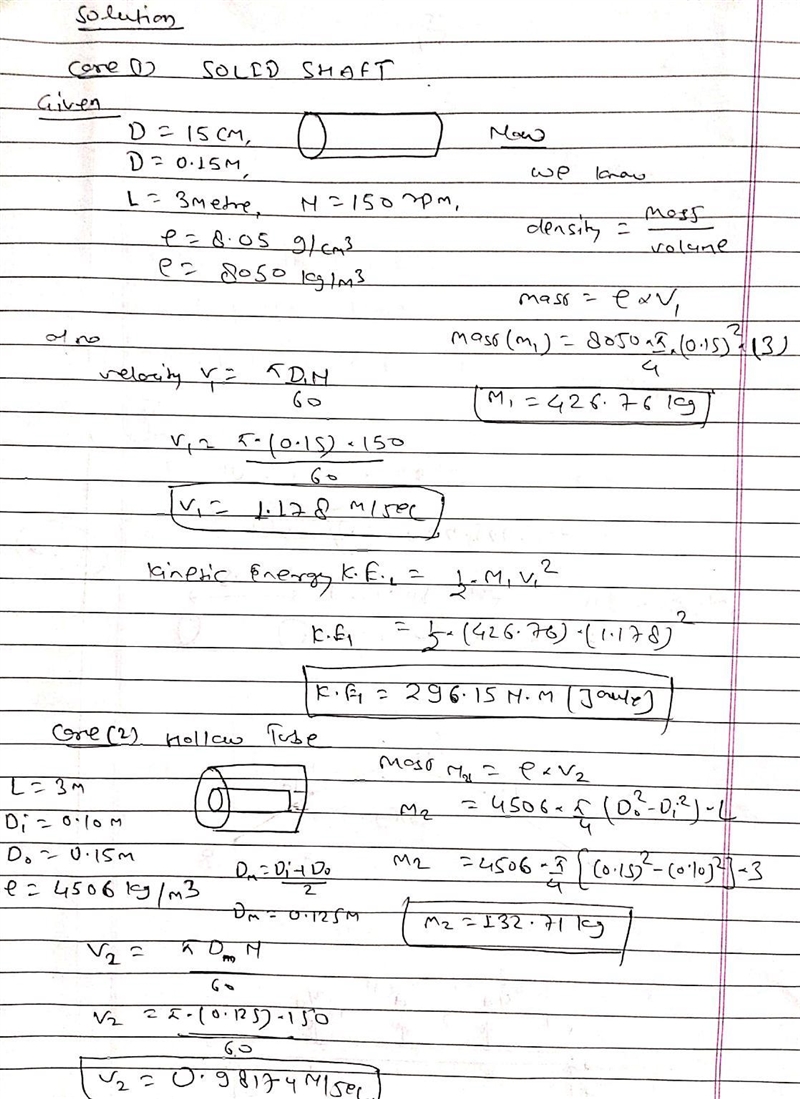 In order to get a weight reduction, a 15 cm diameter solid steel shaft rotating at-example-1