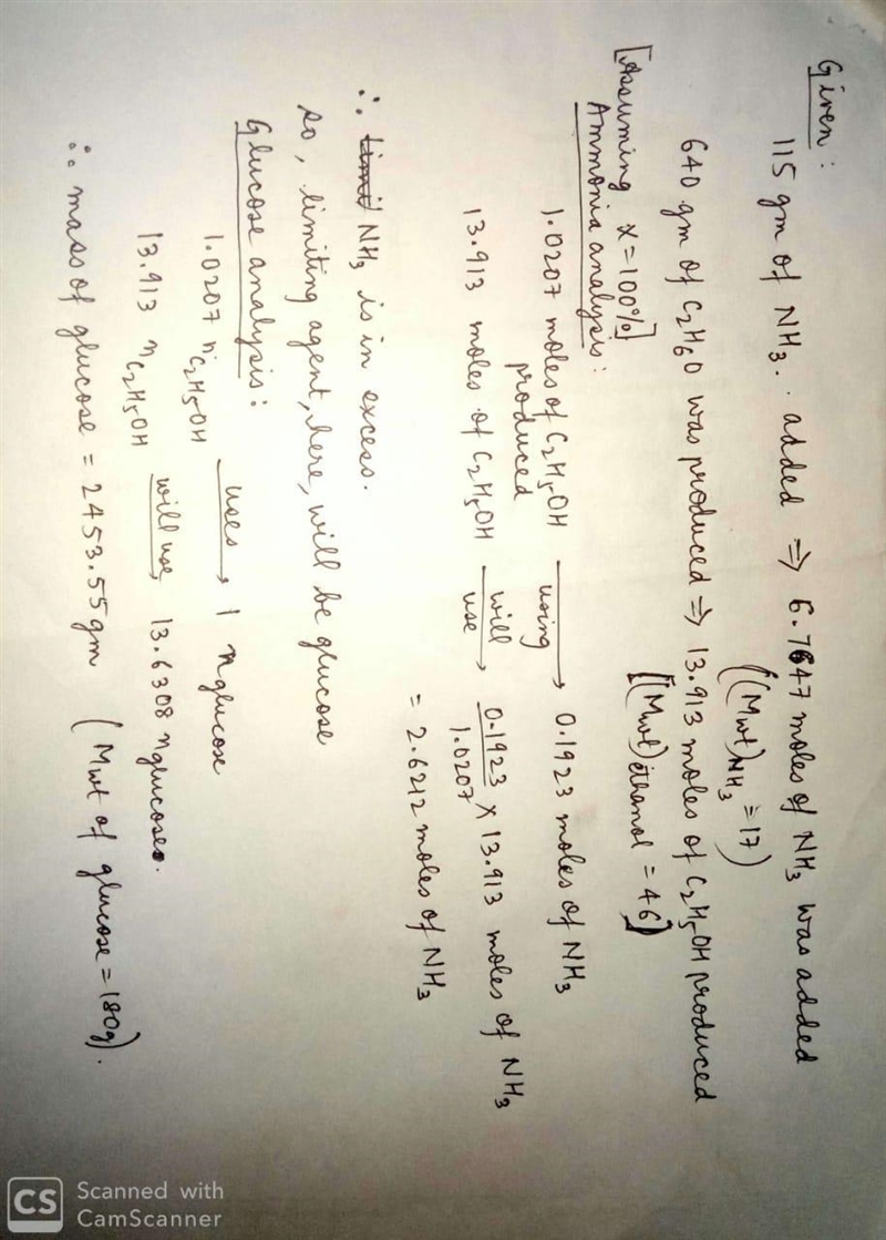 Ethanol is produced in a one-liter batch fermenter by Saccharomyces cerevisiae (yeast-example-3