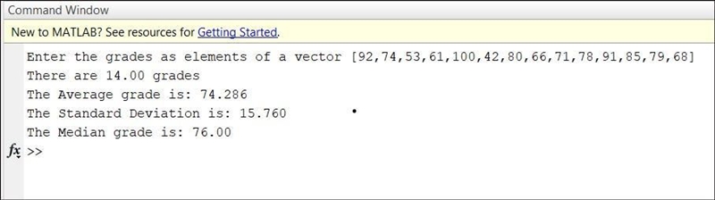 Write a MATLAB program in a script file that calculate the average, standard deviation-example-1