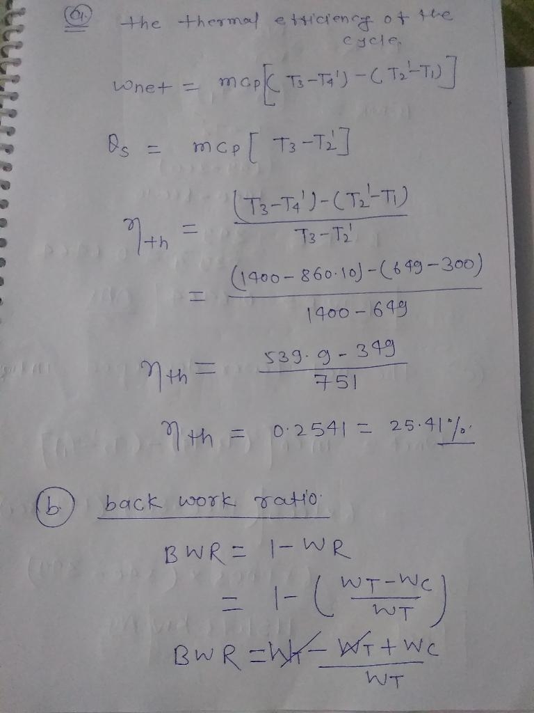 Air enters the compressor of a cold air-standard Brayton cycle with regeneration at-example-3