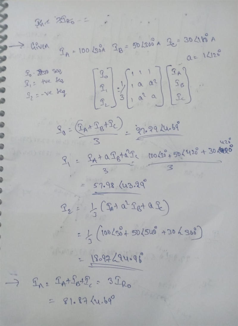 (a) In a 3-phase, 4-wire system, the currents are in the A, B, and C lines under abnormal-example-1