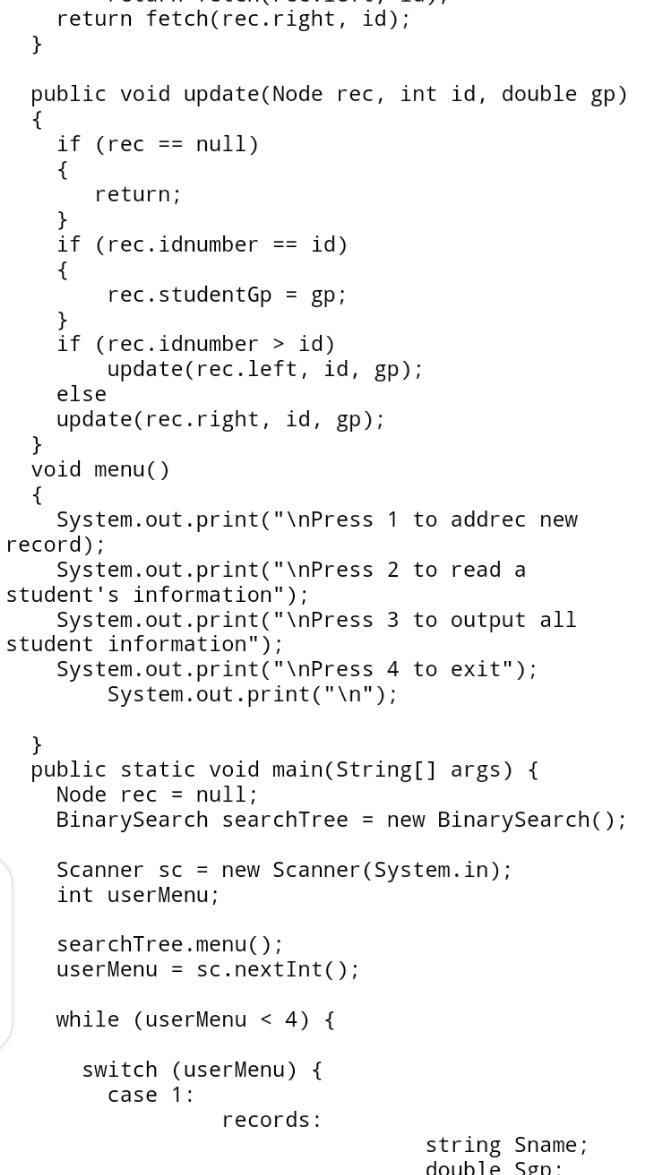 Create a program that keeps track of student information at a college. The student-example-3