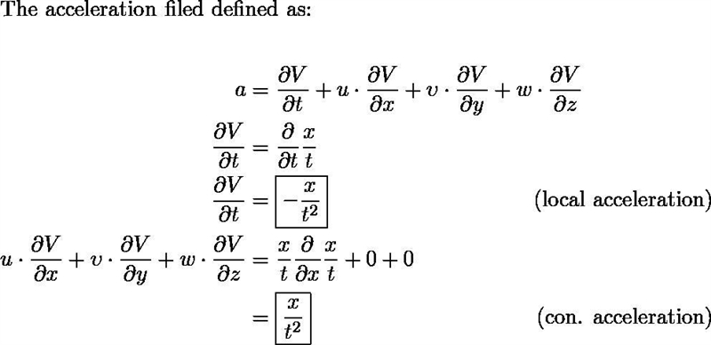 A fluid flows along the x axis with a velocity given by V = (xt) i ˆ, where x is in-example-3