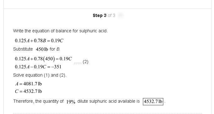 Dilute sulfuric acid (19% acid and the rest water) is required for activating car-example-2