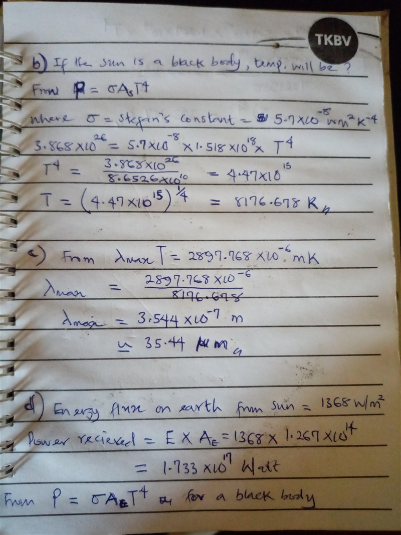 The energy flux associated with solar radiation incident on the outer surface of the-example-2