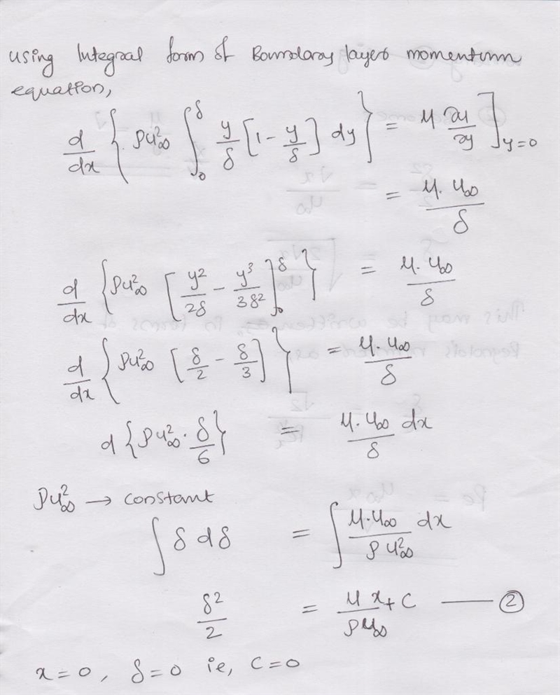 Consider the velocity boundary layer profile for flow over u flat plate to be of the-example-2