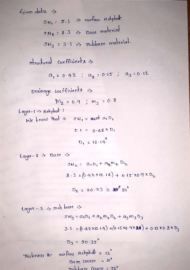 The required SN of an asphalt pavement to protect the roadbed soil is 5.1. The required-example-1