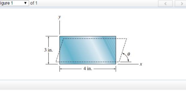 *3–32. The rubber block is subjected to an elongation of 0.03 in. along the x axis-example-1