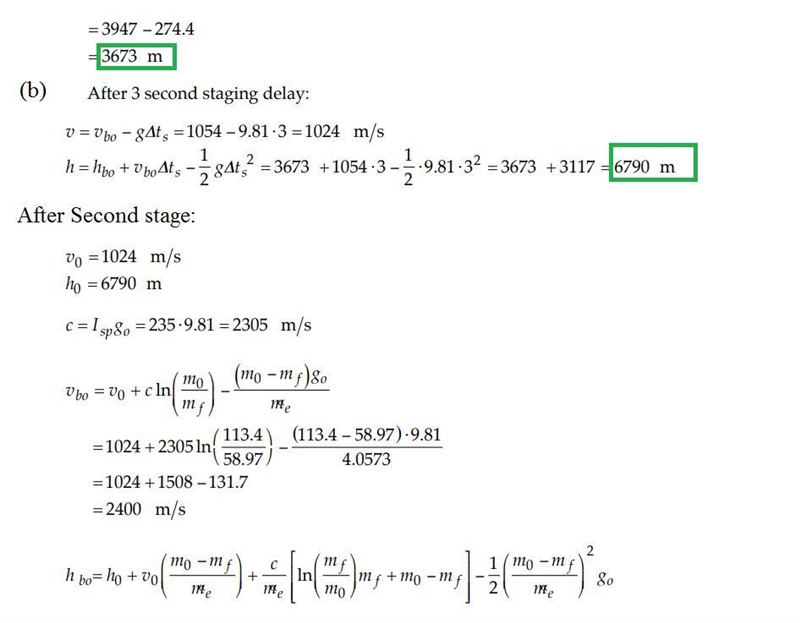 A two-stage, solid-propellant sounding rocket has the following properties: First-example-2