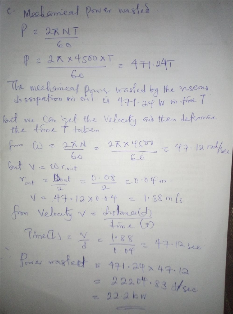 A 5-cm-diameter shaft rotates at 4500 rpm in a 15-cmlong, 8-cm-outer-diameter cast-example-3