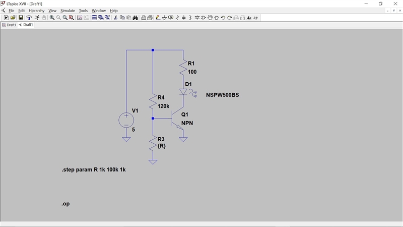 Now design a BJT circuit which turns a red LED on when the room lights are off. Conversely-example-1