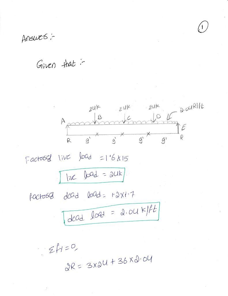 A girder that carries a uniformly distributed dead load of 1.7 k/ft plus its self-example-1