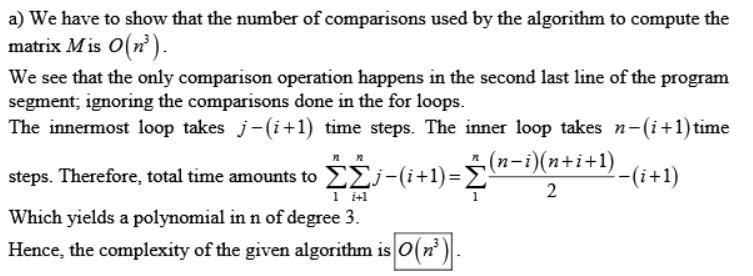 Consider the following algorithm, which takes as input asequence of n integers a1, a-example-1