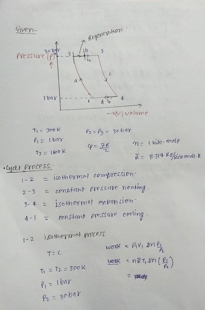 2.(10 pts)A proposed engine cycle employs an ideal gas and consists of the following-example-1