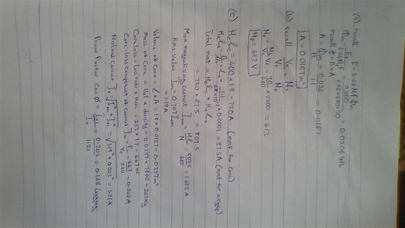 A single-phase transformer has 480 turns on the primary and 90 turns on the secondary-example-1