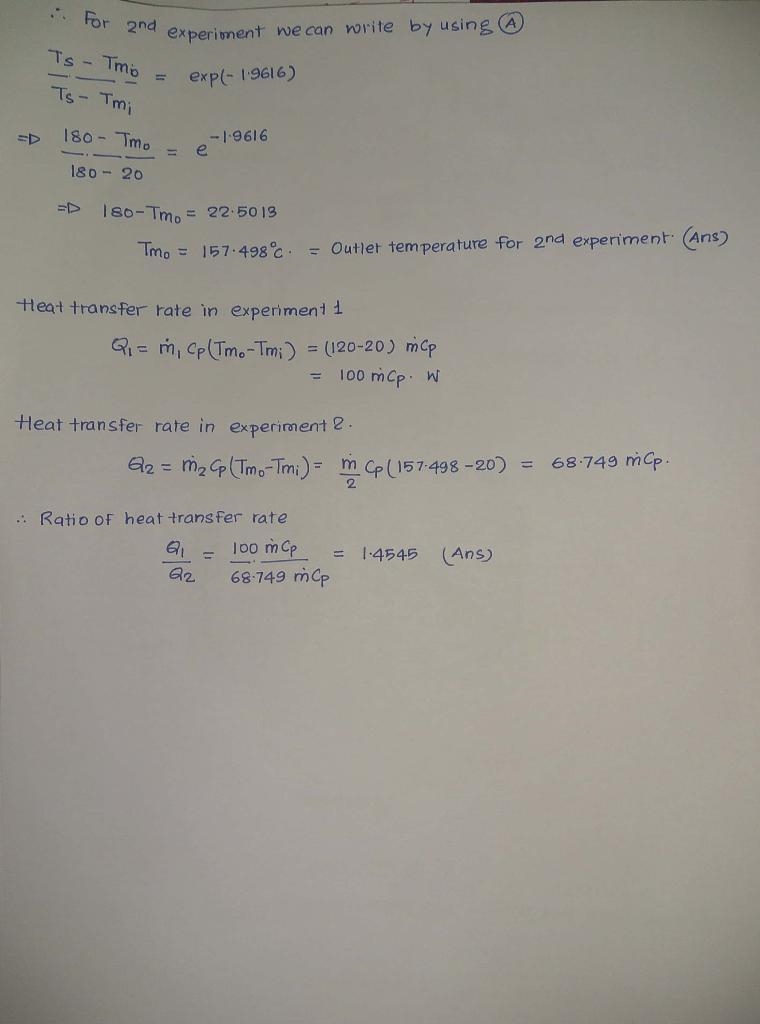 Two experiments were conducted on fully developed laminar flow through a tube. In-example-3