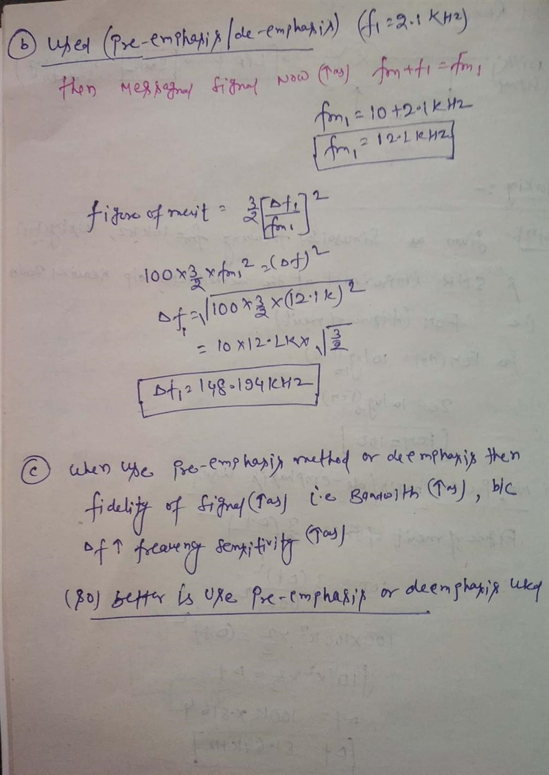 A 10 kHz sinusoidal is to be transmitted using FM in the presence of additive white-example-2