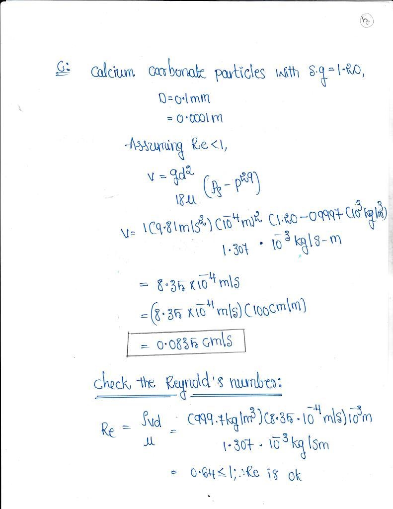 Assume that the water temperature is 10°C and the depth of the settling tank is 3.0 m-example-1