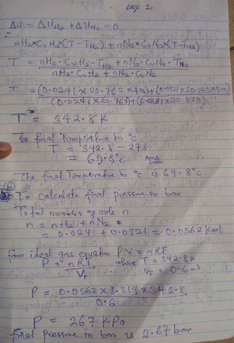 An insulated tank having a total volume of 0.6 m3 is divided into two compartments-example-2