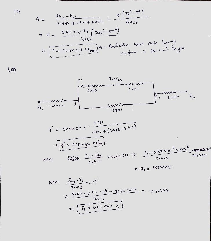 (a) Determine the temperature of the insulated walls. (b) Determine the net radiation-example-2