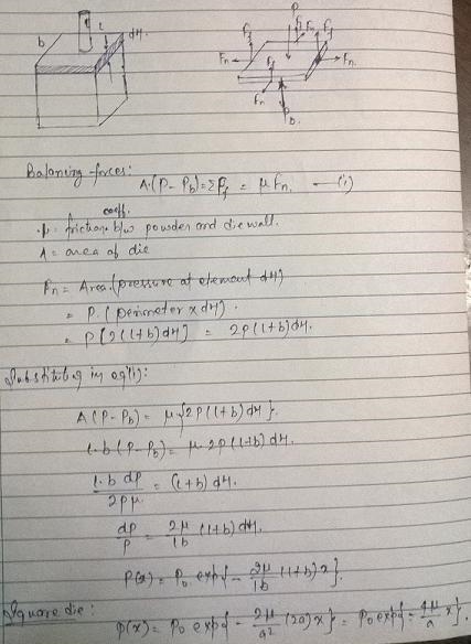 Q. 2. (a) For powder compaction using a single-action punch, derive an expression-example-1