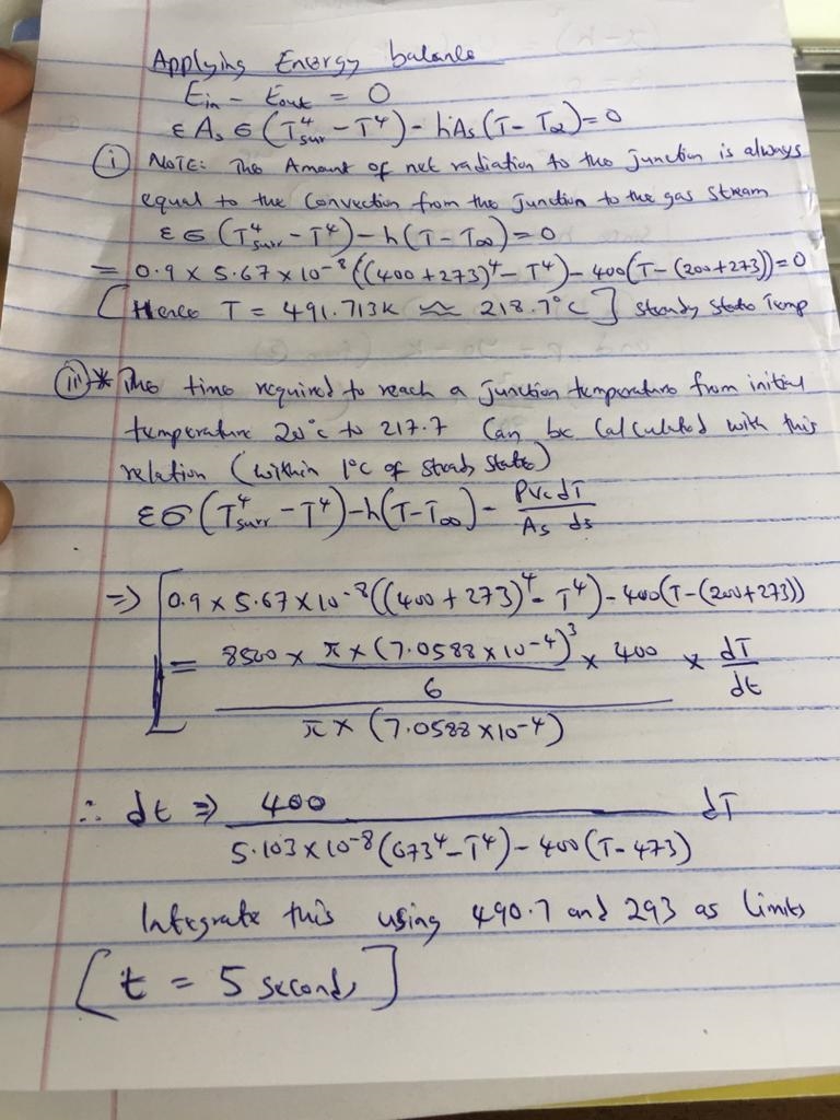 Consider the thermocouple and convection conditions of Example 1, but now allow for-example-3