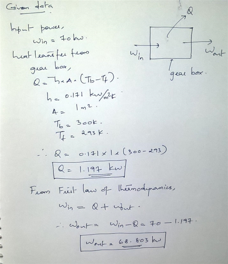 Energy transfer in mechanical systems: During steady-state operation, a mechanical-example-1