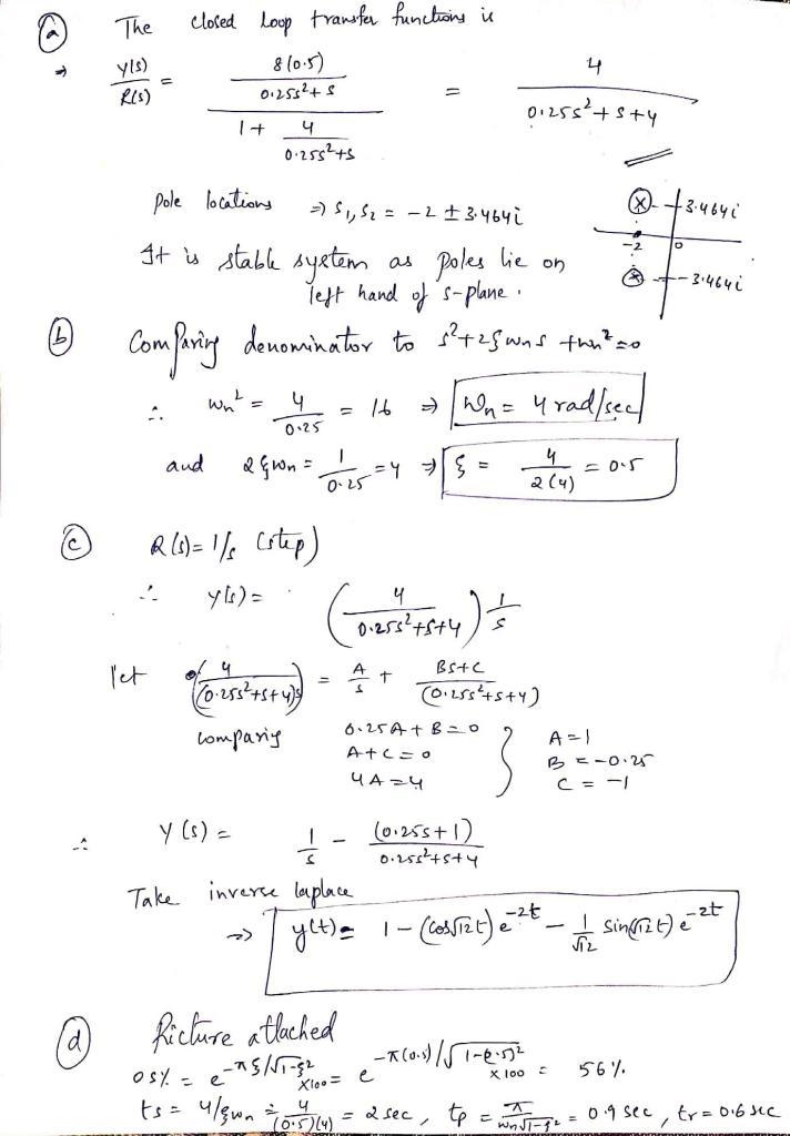 Write the closed-loop transfer function for the system and determine the closed-loop-example-1