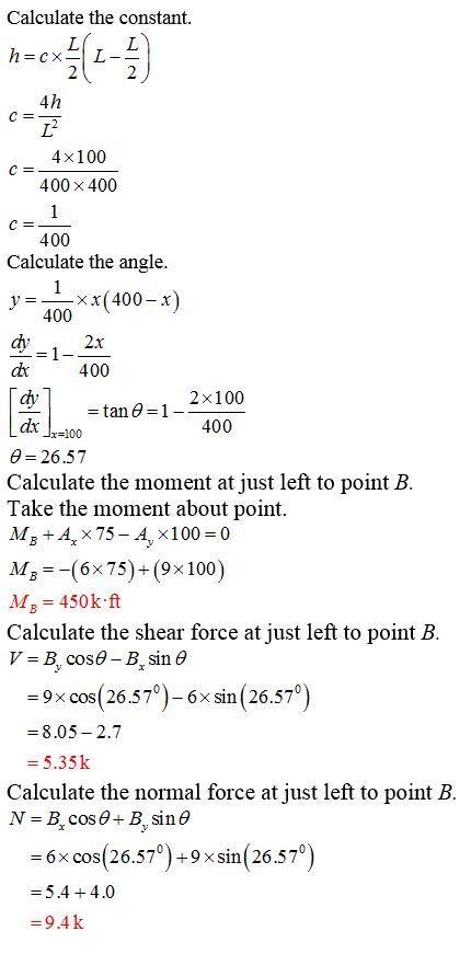 Simple Structure Determine the internal normal force, shear force, and bending moment-example-3