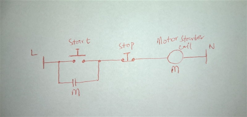 1. Design a circuit, utilizing set/reset coils where PB 1 starts Motor 1 and PB2 stops-example-1