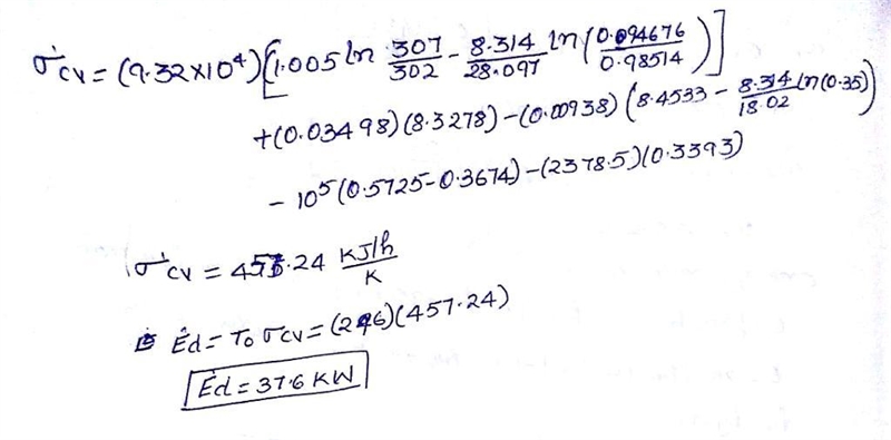 Liquid water enters a cooling tower operating at steady state at 40°C with a mass-example-3