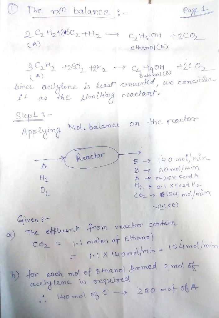 Acetylene (C2H2), a gas used for welding, is converted into ethanol (C2H6O) and butanol-example-1