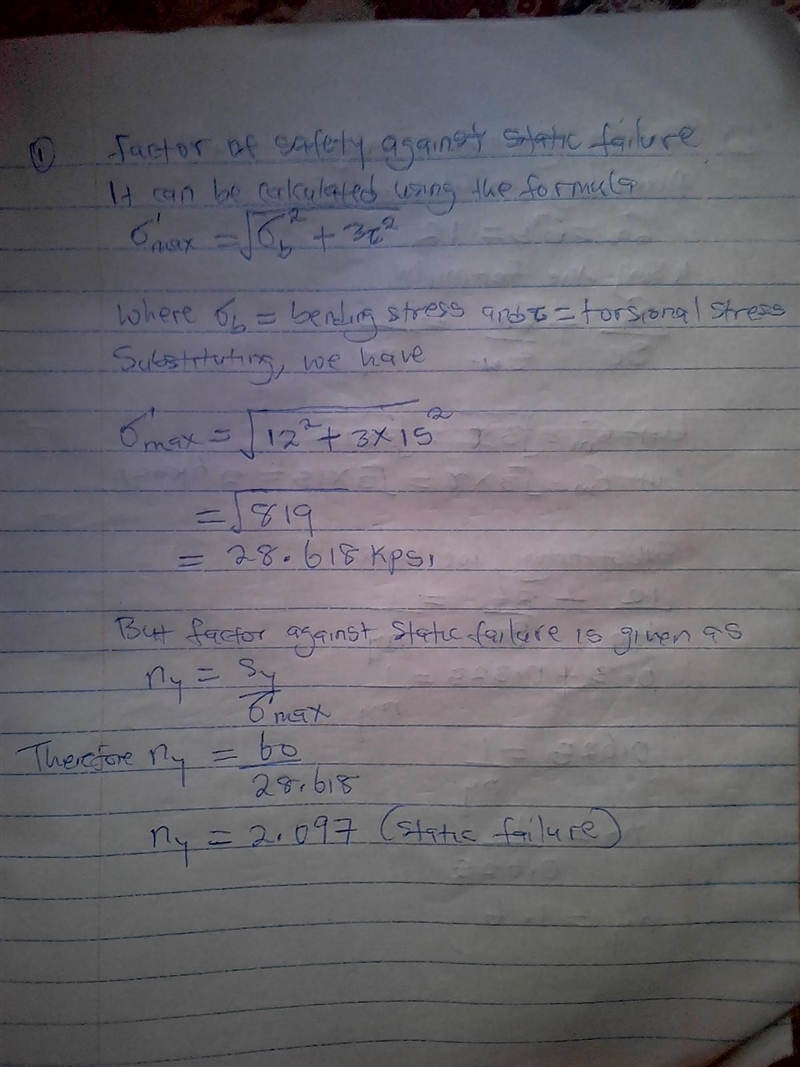 A bar of steel has the minimum properties Se = 40 kpsi, Sy = 60 kpsi, and Sut = 80 kpsi-example-1