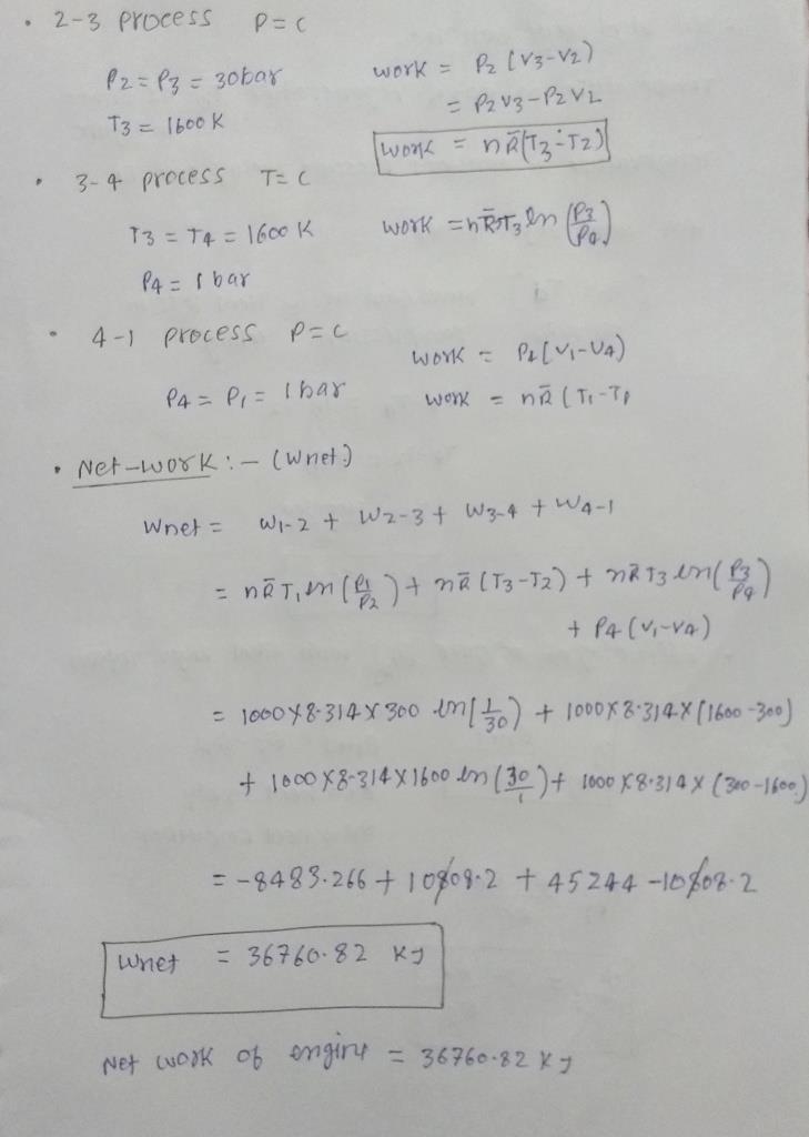 2.(10 pts)A proposed engine cycle employs an ideal gas and consists of the following-example-2