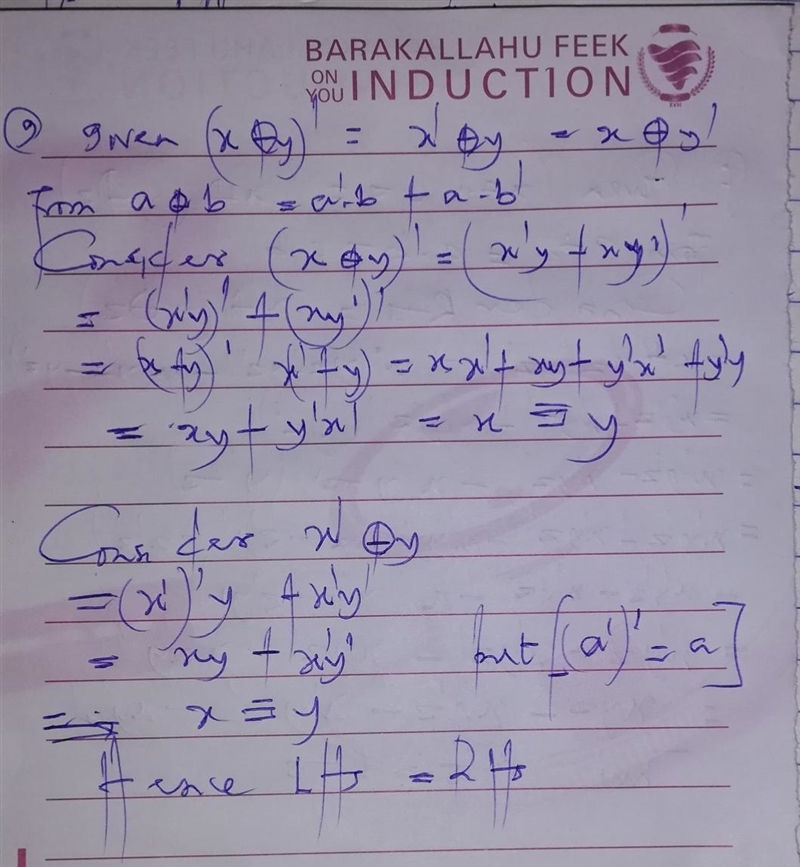 Algebraically prove identities involving the exclusive-OR operation: (a) x ⊕ 0 = x-example-2