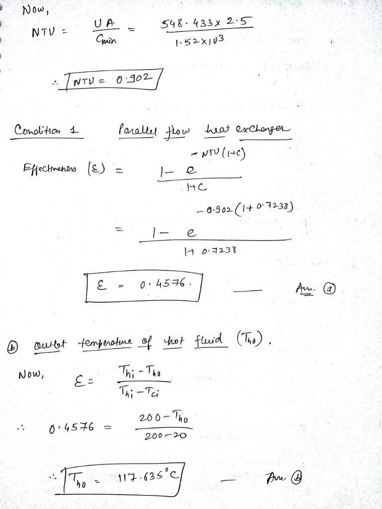 A double-pipe heat exchanger is used to cool a hot fluid (cp = 3800 J/kg·K) entering-example-2