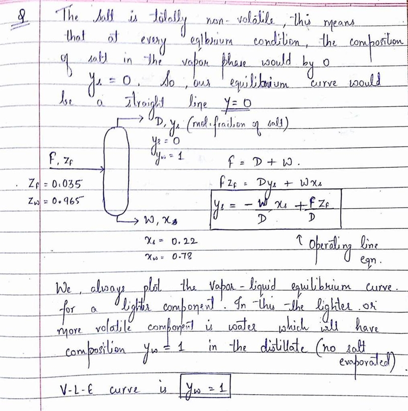 In the flash distillation of salt water, the salt is totally nonvolatile (this is-example-1