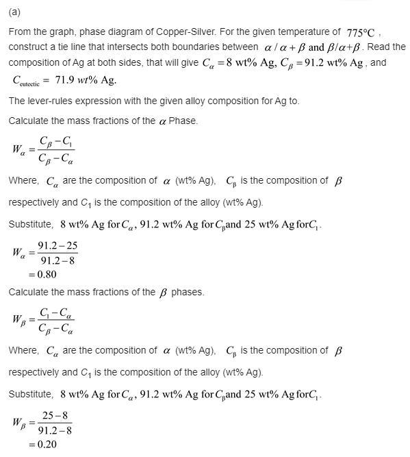 For a copper-silver alloy of composition 25 wt% Ag-75 wt% Cu and at 775°C (1425°F-example-1