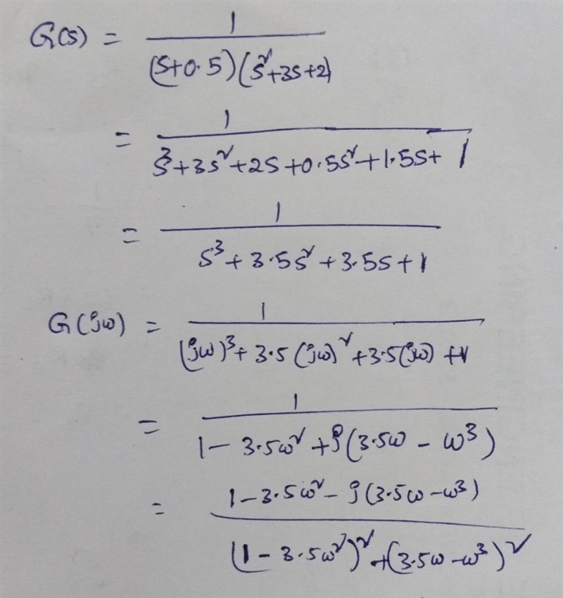 For the following transfer function, derive expressions for the real and imaginary-example-1