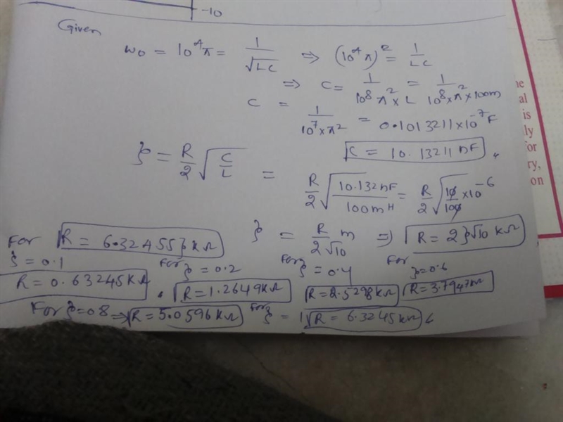 For L = 100mH, compute the value of C needed for the natural frequency o = 2πfo = 104 π. To-example-1