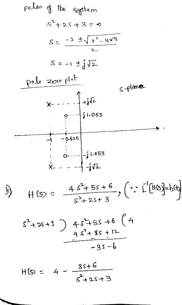 5. Consider the LTI system defined by the differential equation (a) Draw the pole-example-2