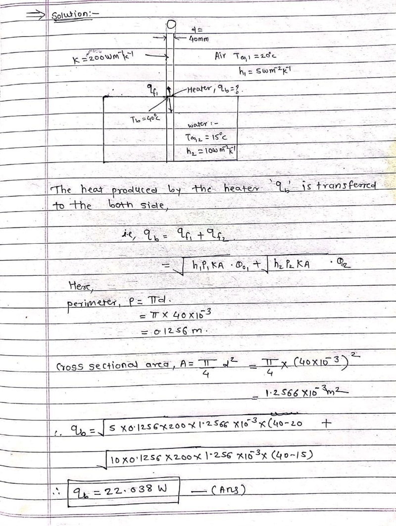 An infinitely long rod (k= 200 Wm-'K-?) has a diameter of 40 mm. It is split in two-example-1