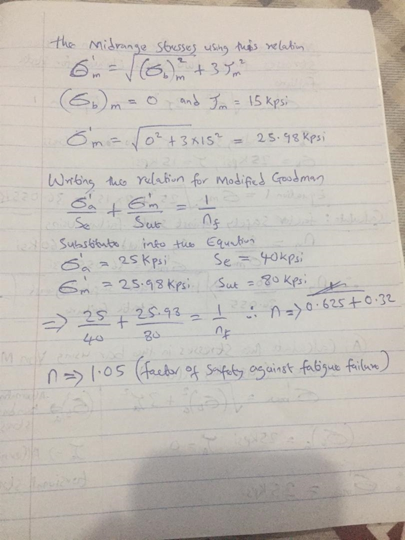 A bar of steel has the minimum properties Se 5 40 kpsi, Sy 5 60 kpsi, and Sut 5 80 kpsi-example-2