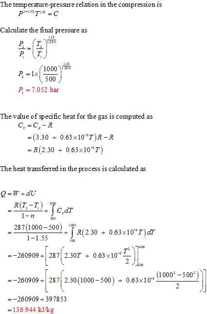 A reversible compression of 1 mol of an ideal gas in a piston/cylinder device results-example-1