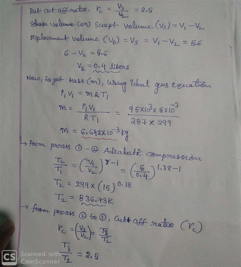 A specific internal combustion engine has a displacement volume VD of 5.6 liters. The-example-2