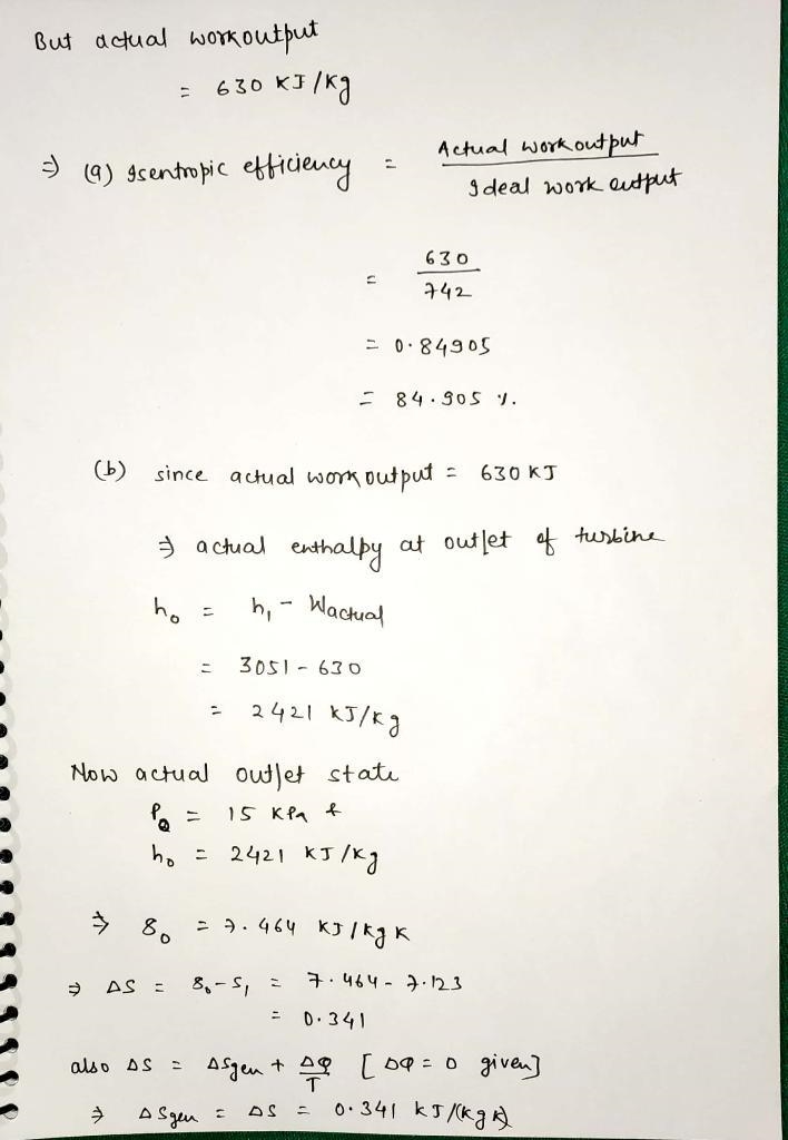 Water vapor at 1.0 MPa, 300°C enters a turbine operating at steady state and expands-example-2