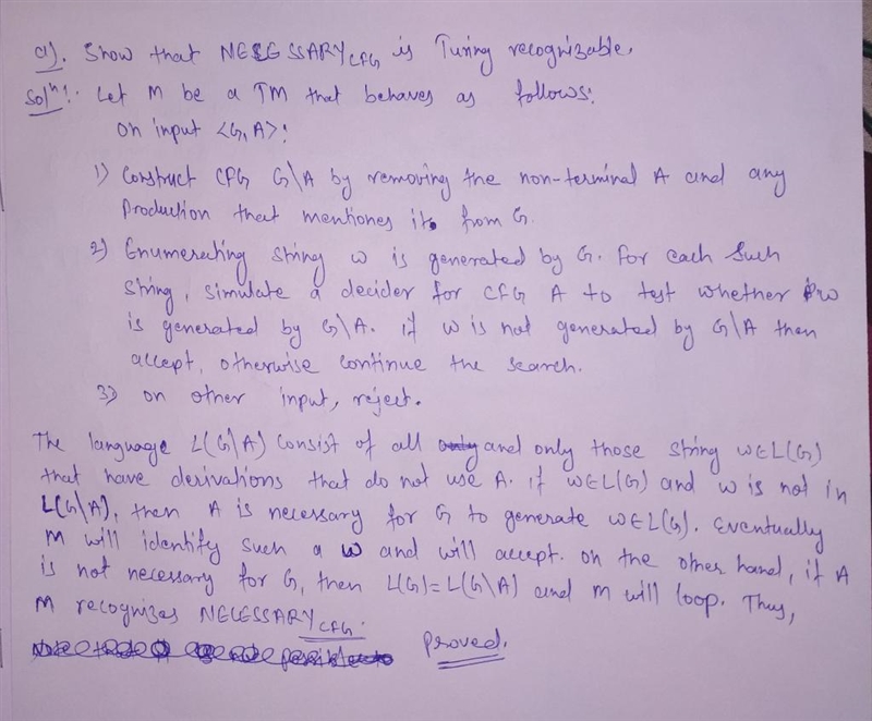 Say that a variable A in CFG G is necessary if it appears in every derivation of some-example-1